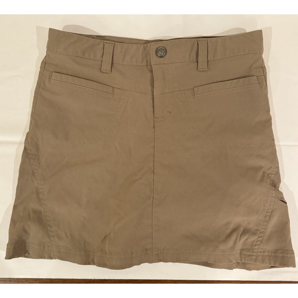 Athleta Skort Women’s 2 Classic Khaki Tan Mesh Lined Golf Tennis Athleisure